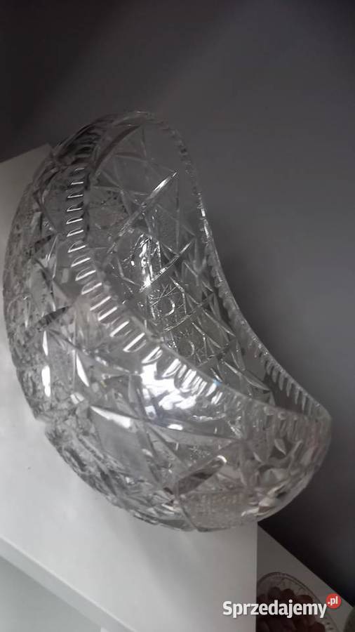 Kryształ duży łódka misa gondola prl vintage Tychy