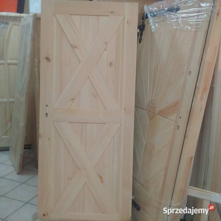 drzwi lite sosnowe drewniane loft Zakopane