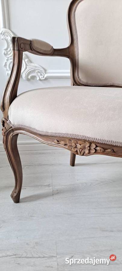 Stylowy fotel krzesło Ludwik Ludwikowski Shabby 84cm zachodniopomorskie