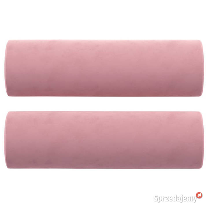 3osobowa sofa z poduszkami różowa 180 aksamit