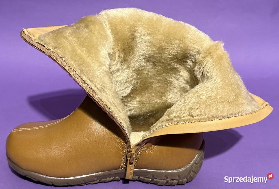 Beżowe ocieplane dziewczęce kozaki rozmiar 31 18.5cm Żyrardów