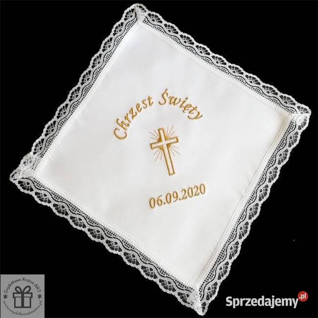 Personalizowana szatka do chrztu z haftem szata Toruń sprzedam