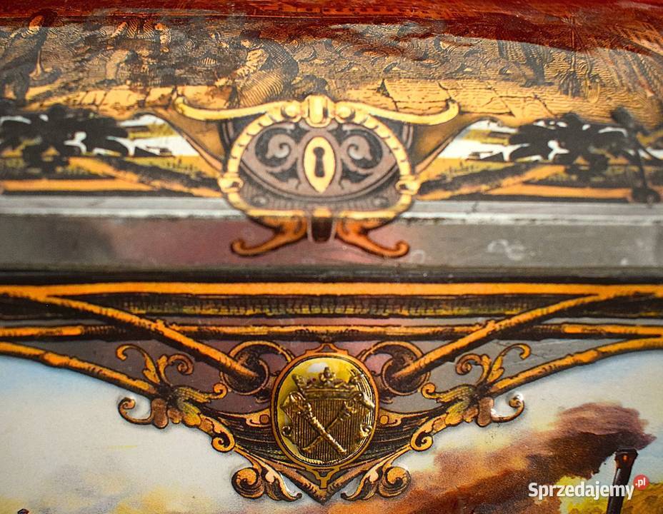 Metalowa puszka ozdobna z lat 80 90 tych