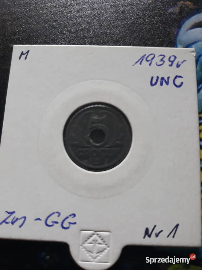 5 Groszy 1939 r Generalna GuberniaUNC 1M Konin