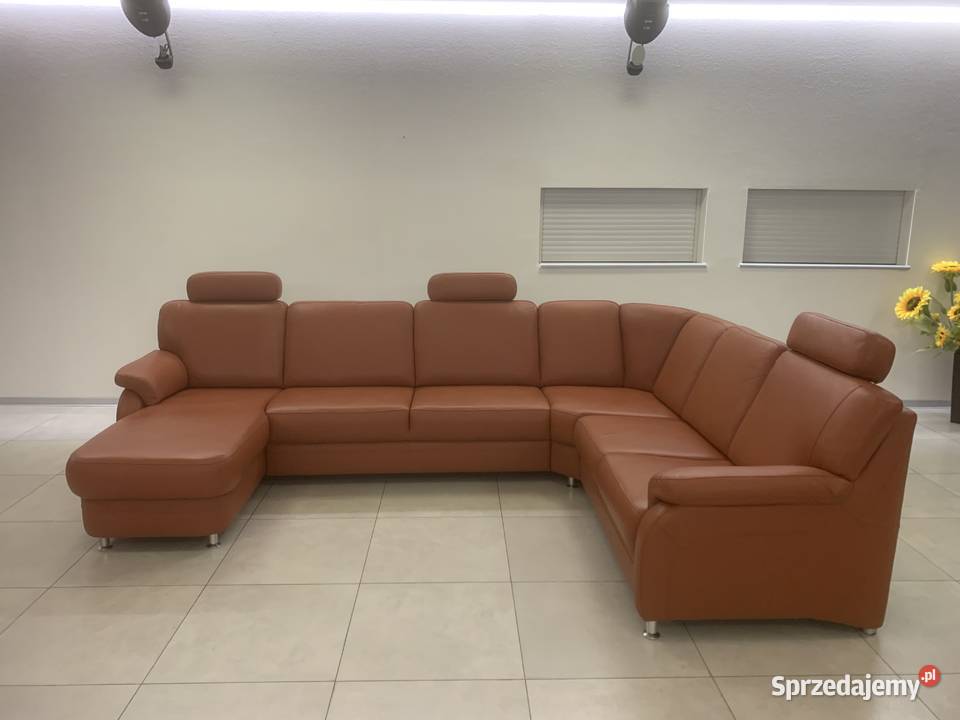 NIEMIECKI NAROŻNIK FOTEL RELAX SKÓRA NATURALNA Kalety