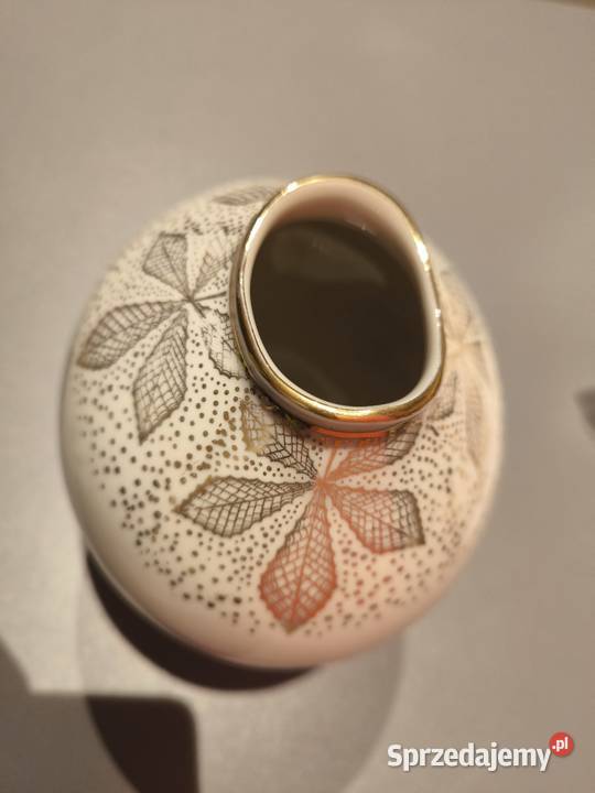 Porcelanowy wazon ecru Bavaria Poznań