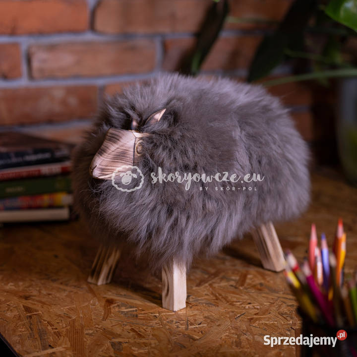 Krzesło baranek dekoracyjny szaro brązowy taupe Szaflary