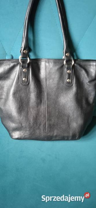 CZARNA i BRĄZOWA DUŻA TOREBKA SKÓRA NATURALNA Piła