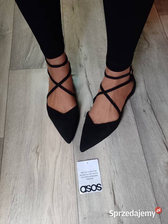 40 ASOS Design Czarne baleriny wieczorowe z Balerinki Kraków sprzedam