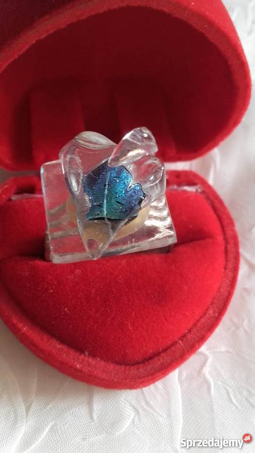 POSREBRZANY PIERŚCIONEK Z KAMIENIEM AQUA AURA Piła