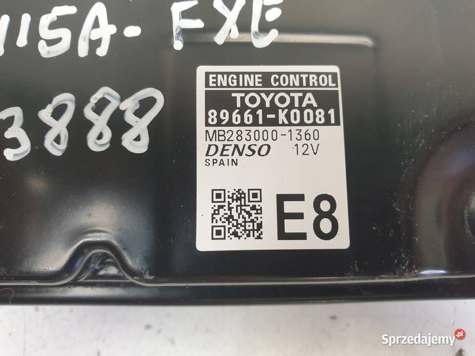 Toyota Yaris III 15 VVTi STEROWNIK SILNIKA lubelskie Chełm