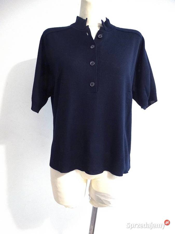Sweter Wełniany Krótki Rękaw w stylu Polo do Łomża