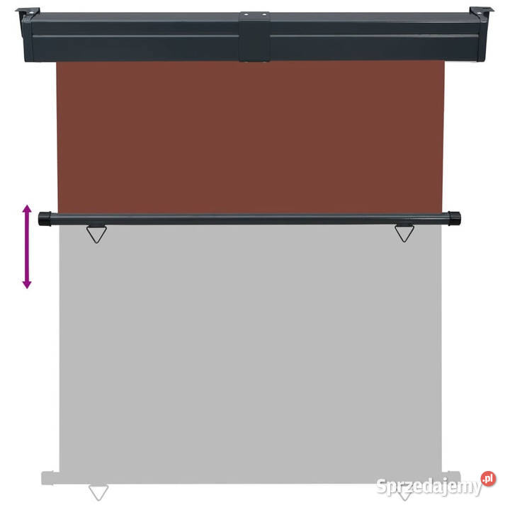 Markiza boczna na balkon 165x250 brązowa WM48435 Warszawa