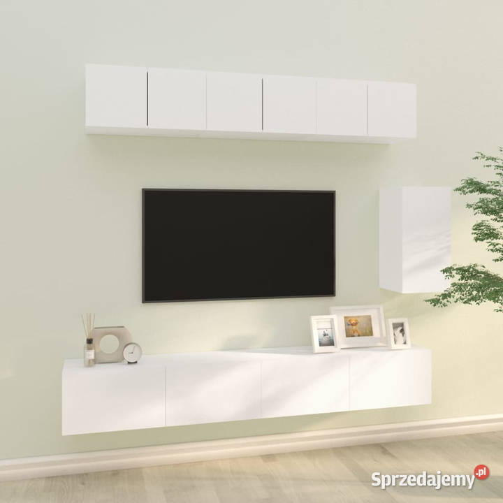 Zestaw 6 szafek telewizyjnych biały materiał Warszawa sprzedam