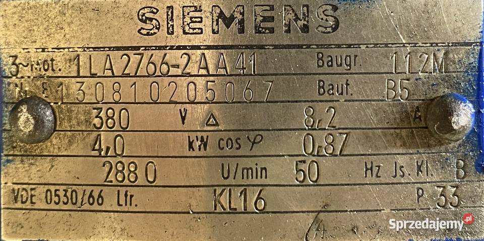 silnik elektryczny 4kW 2880obr 3fazowy SIEMENS