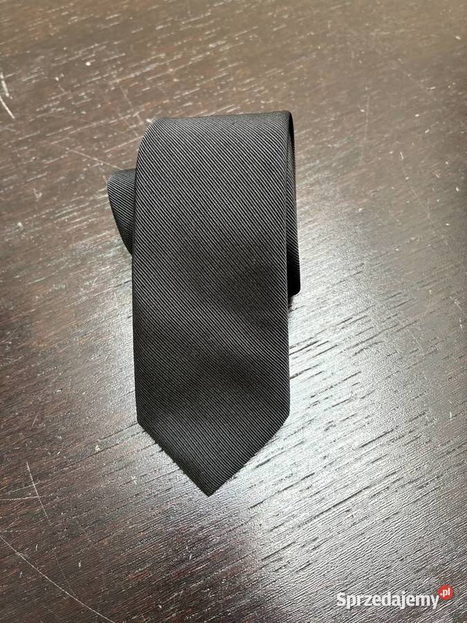 Krawat śledzik Czarny vintage PRL Elbląg
