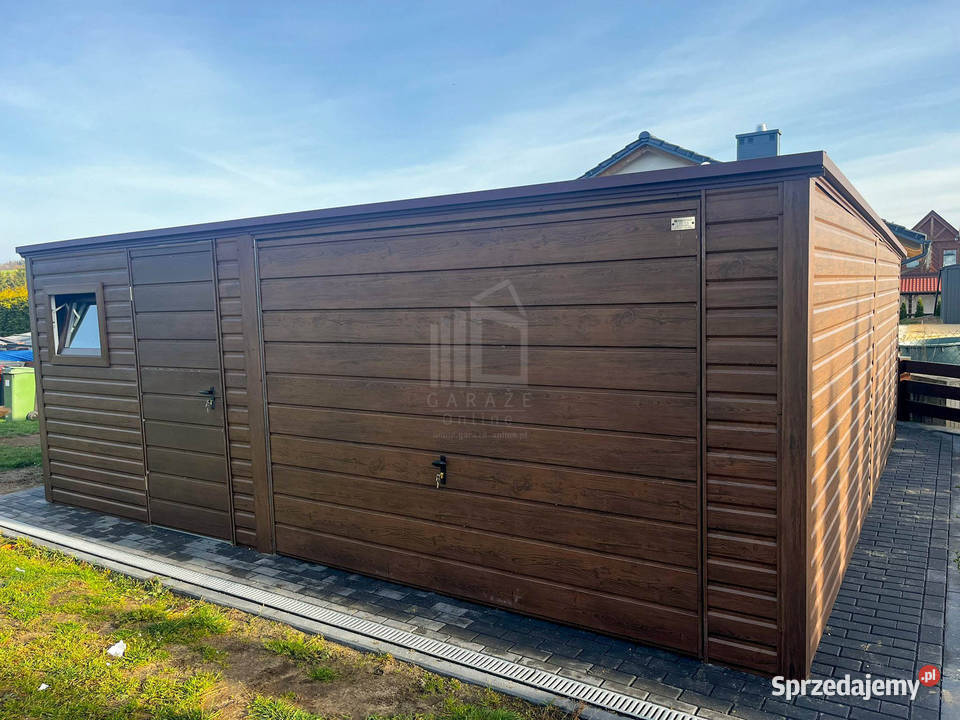 Garz blaszany 55x6m brama uchylna drzwi okno Brzesko