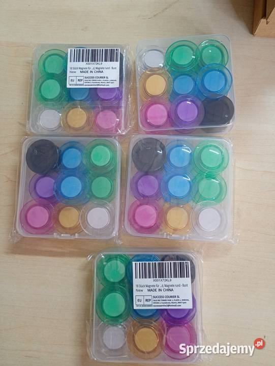 Magnesy biurowe okrągłe kolorowe x5 opakowań Przysucha