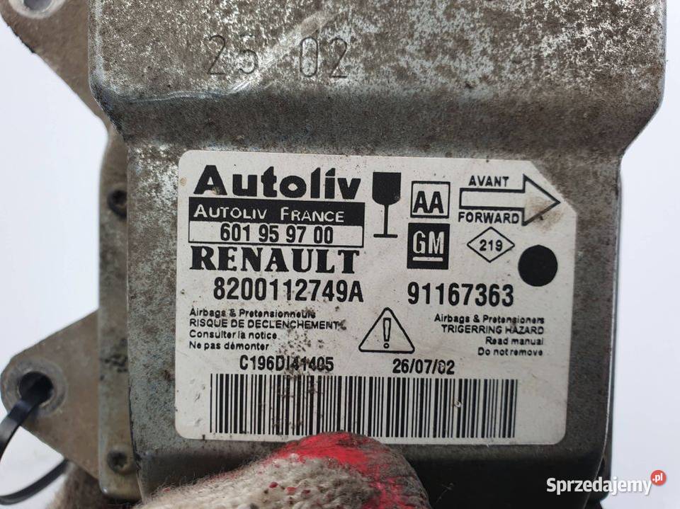 SENSOR AIRBAG OPEL VIVARO II 8200112749A osobowe Lipno