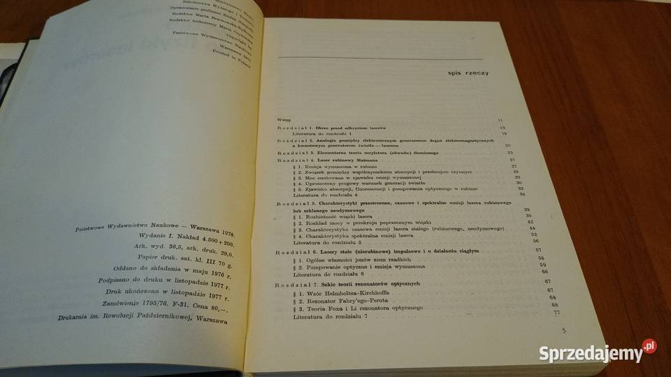 Wstęp do fizyki laserów Biblioteka Fizyki t 4 Rok wydania 1978 Gdańsk