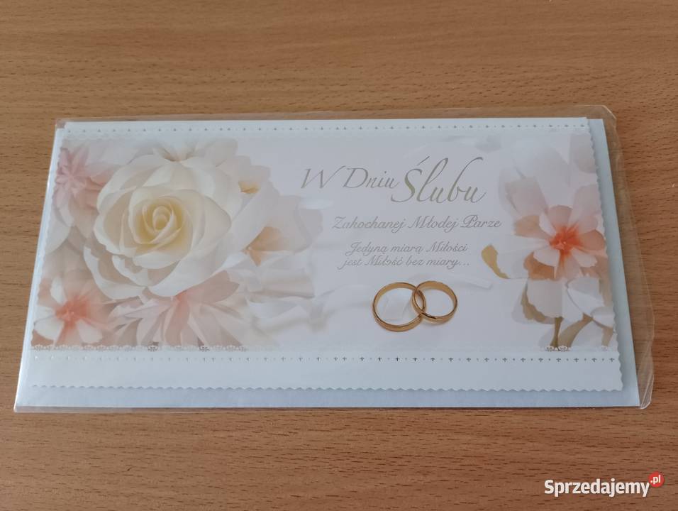 Kartka okolicznościowa z życzeniami W DNIU ŚLUBU Oborniki
