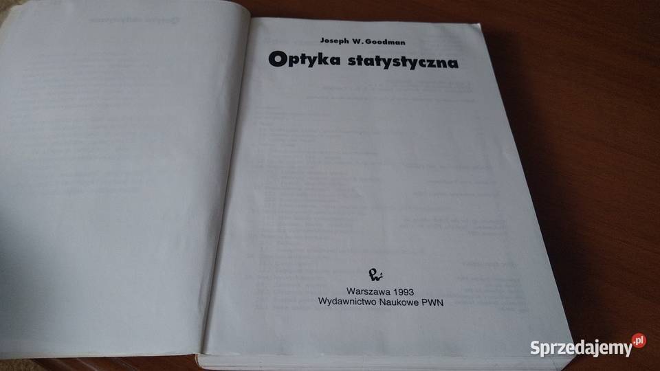 Optyka statystyczna Joseph W Goodman Gdańsk