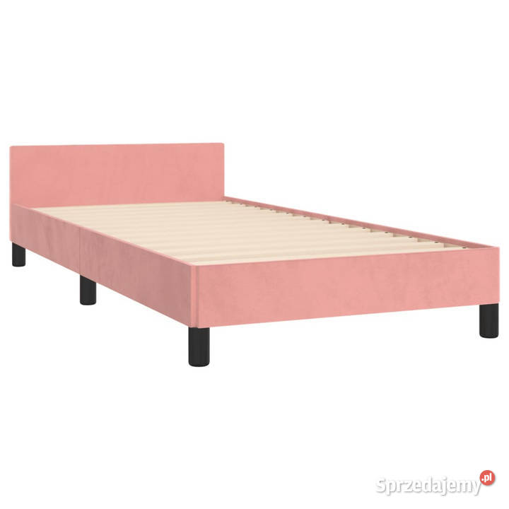 Rama łóżka z zagłówkiem różowa aksamitna 90x200 sprzedam