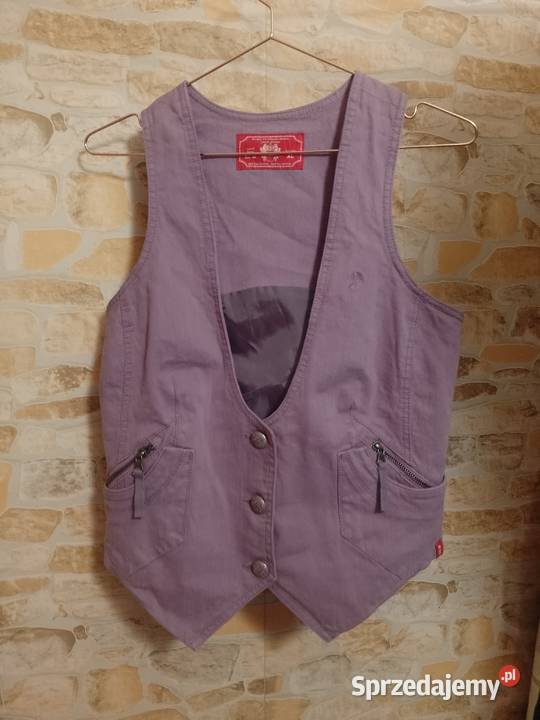 42XL Fioletowa dżinsowa kamizelka garniturowa z Rozmiar 42(XL) Marynarki i żakiety Kraków