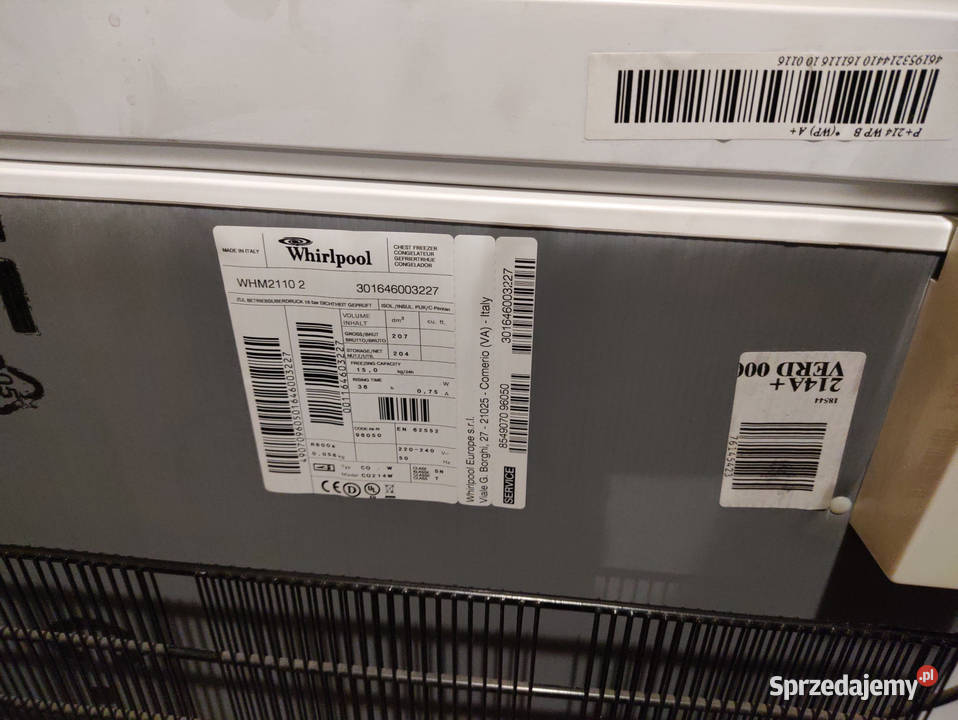 Zamrażarka skrzyniowa 204L chłodziarka WHIRLPOOL wolnostojące