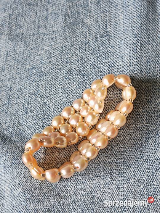 Bransoletka 3rzędowa szeroka perła hodowlana mazowieckie Warszawa