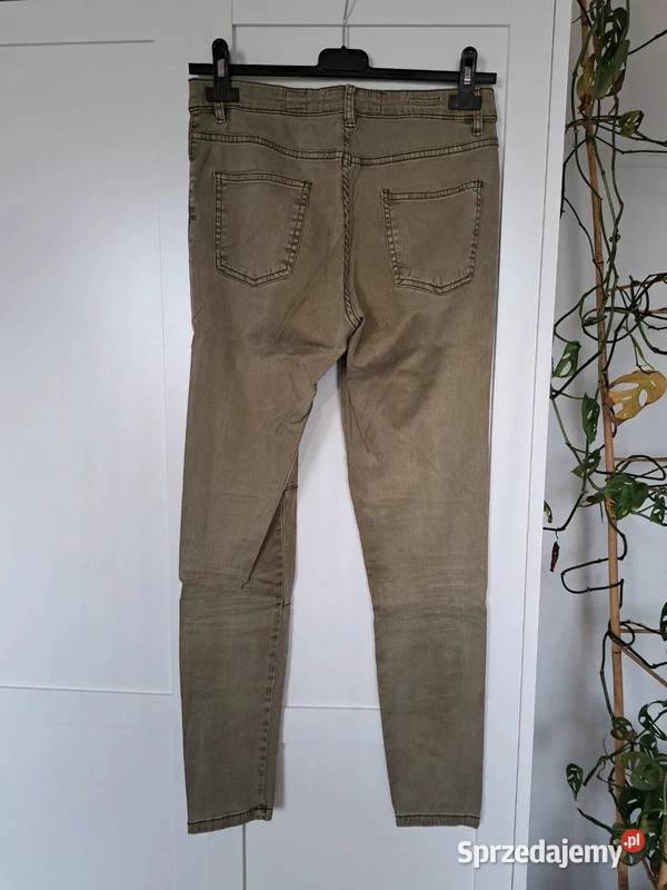 Khaki rurki Medicine wygoda i styl 36 Spodnie Trąbki Wielkie