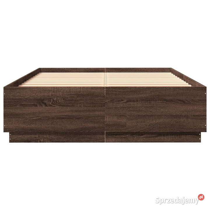 Rama łóżka z LED brązowy dąb 160x200 WM3209603 40cm Dom i Ogród sprzedam
