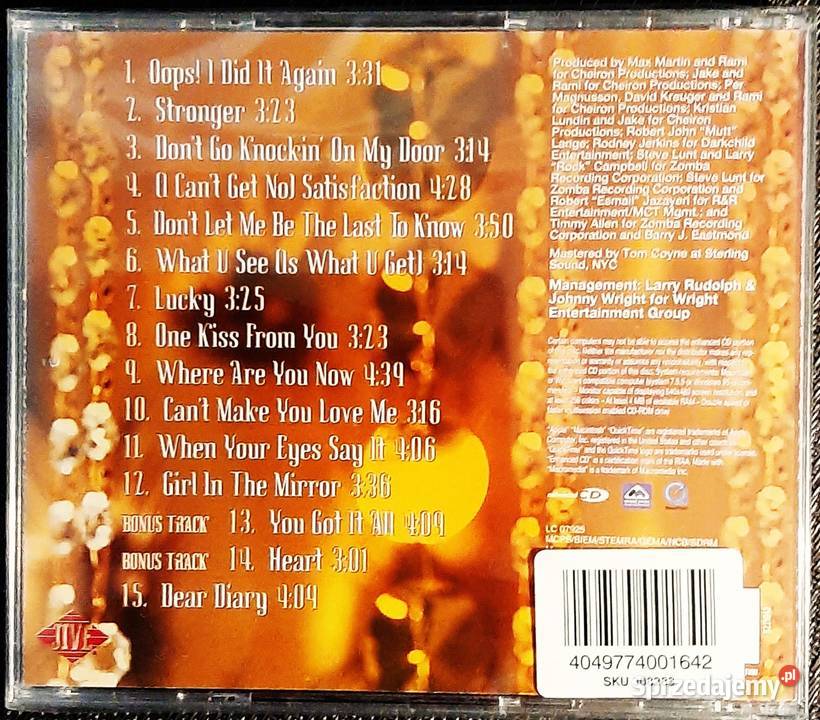 Album CD BRITNEY SPEARS Album OopsI Did It Katowice