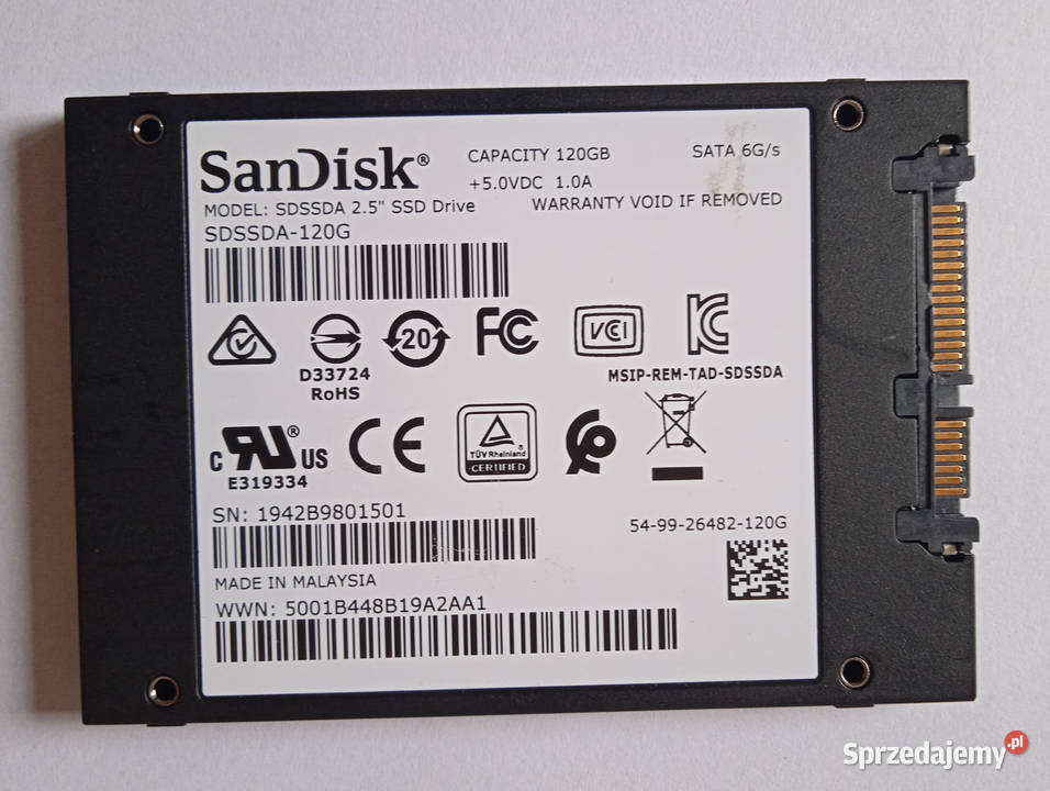 Dysk SSD Sandisk 120GB 25 SATA III 6 Gbs 535400 Poznań