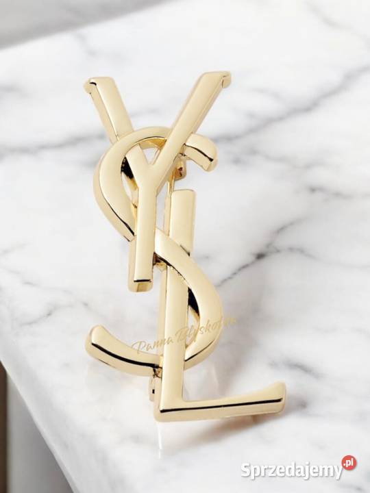 Broszka YSL Yves Saint Laurent złota 4