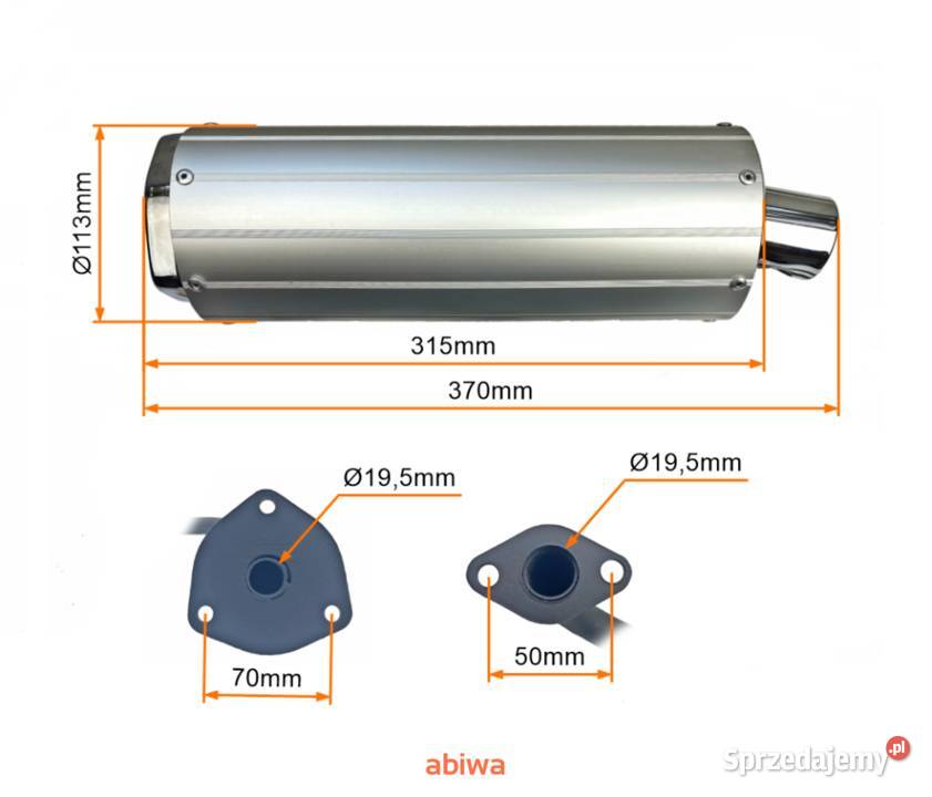 Tłumik aluminiowy Tuba Kompletny 4T GY6 Plecka Dąbrowa