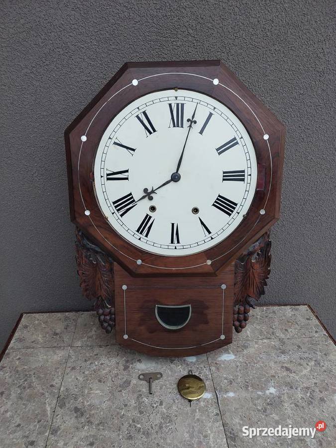 139 Stary zegar ścienny amerykański sprawny film pomorskie