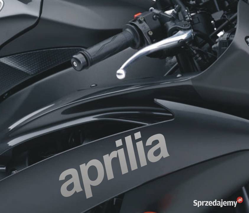 Aprilia 30x11 srebrne pochylone naklejki na Kraków sprzedam