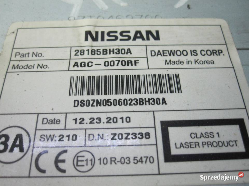 QASHQAI I J10 LIFT 11r radio cd 28185BM30A