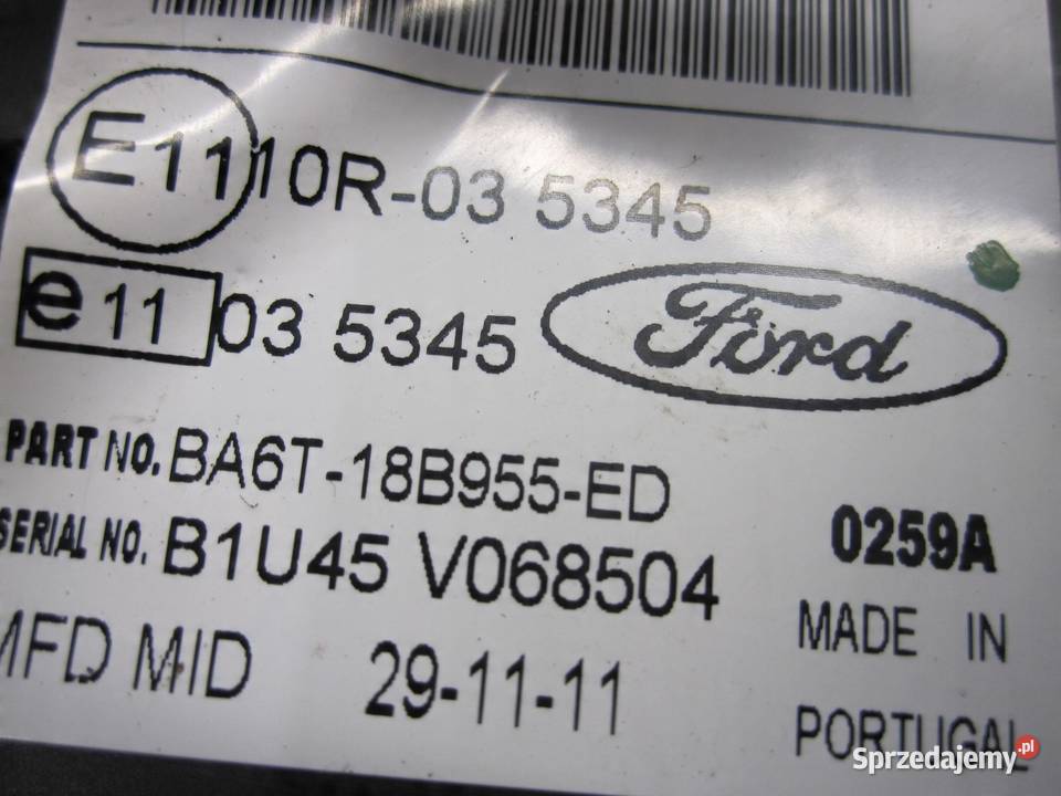 FORD FIESTA MK7 VII 11r ekran wyświetlacz