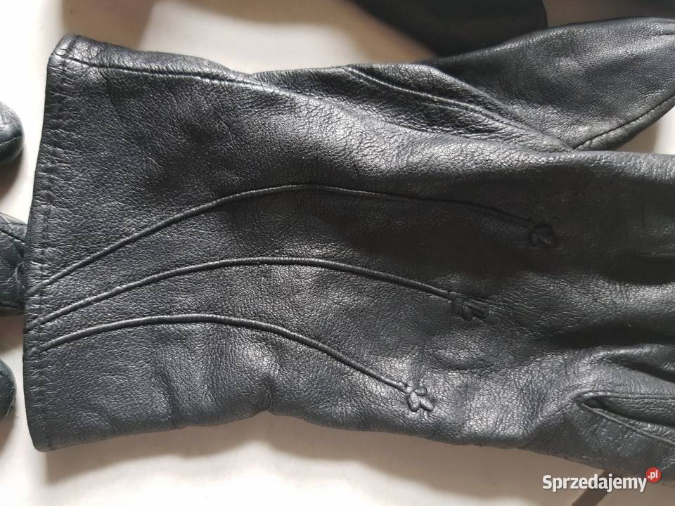 2 pary skórzane skórkowe rękawiczki damskie