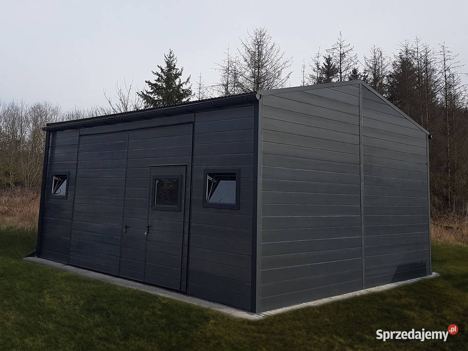 Garaż ocieplany z płyty warstwowej 67m grafit blacha Sprzedaż Kraków