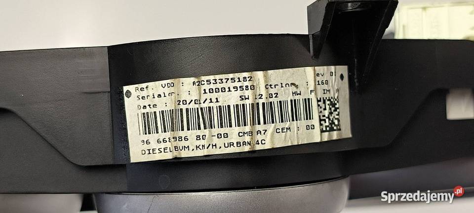 LICZNIK ZEGAR PEUGEOT 207 A2C53065547 osobowe kujawsko-pomorskie Lipno