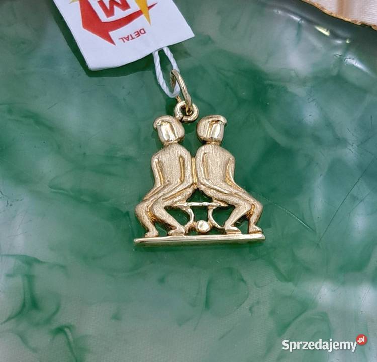 25 Wisiorek Złoty 585 Znak Zodiaku BLIŹNIĘTA Poznań