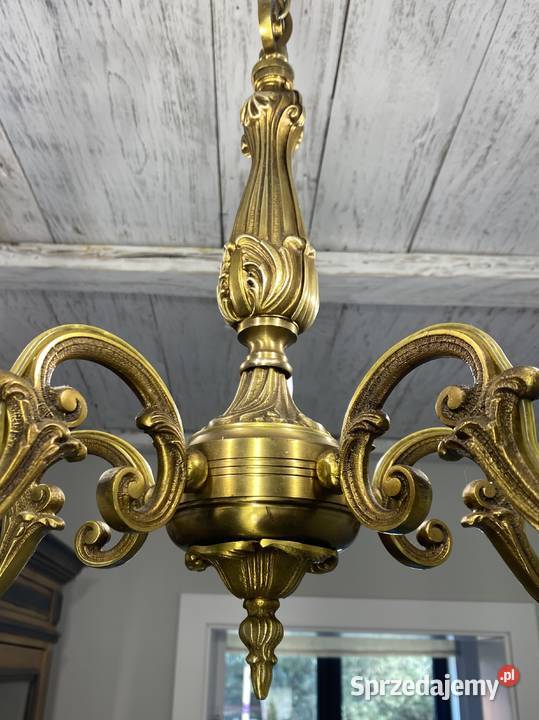 Francuski antyczny Żyrandol 20 mosiądz