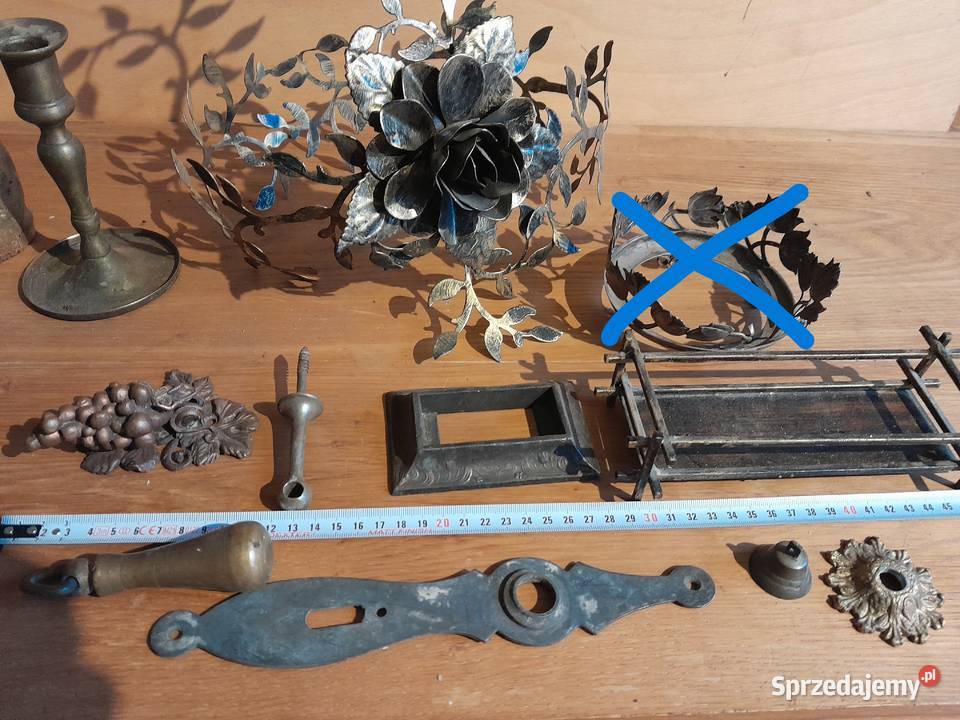 Zestaw różne stare metalowe elementy zabytek PRL śląskie Dąbrowa Górnicza
