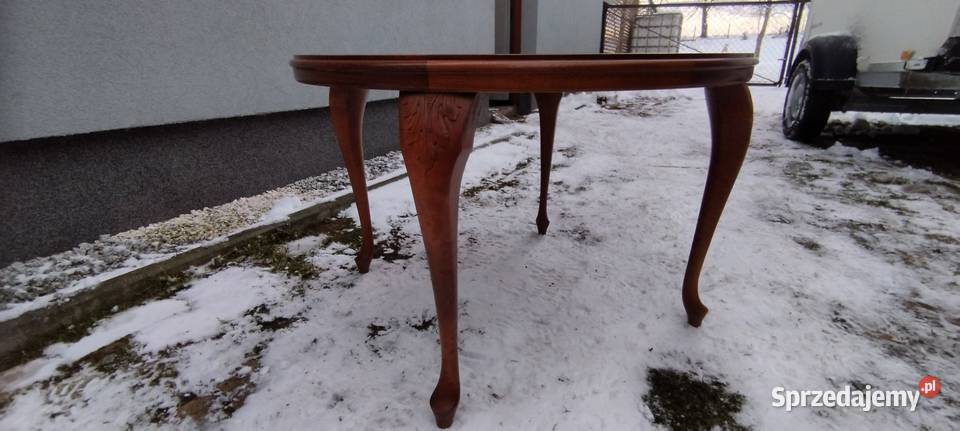 Okrągły stolik kawowy ludwikowski chippendale dolnośląskie Lubań