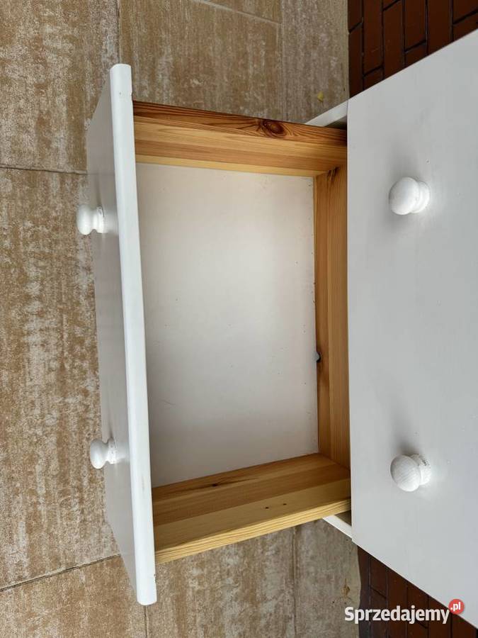Szafka z szufladami drewniana biała słupek Dom i Ogród Sulbiny sprzedam