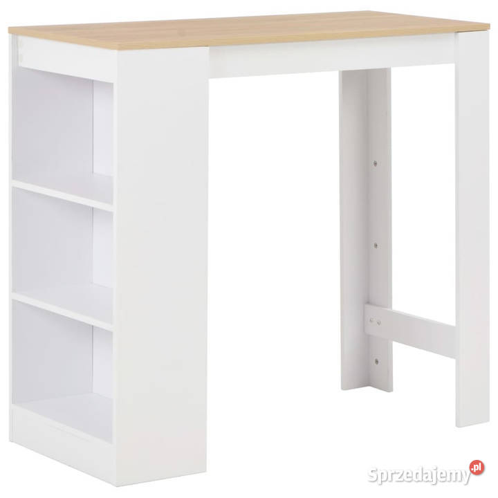 Stolik barowy z półkami biały 110 x 50 x 103 Warszawa sprzedam