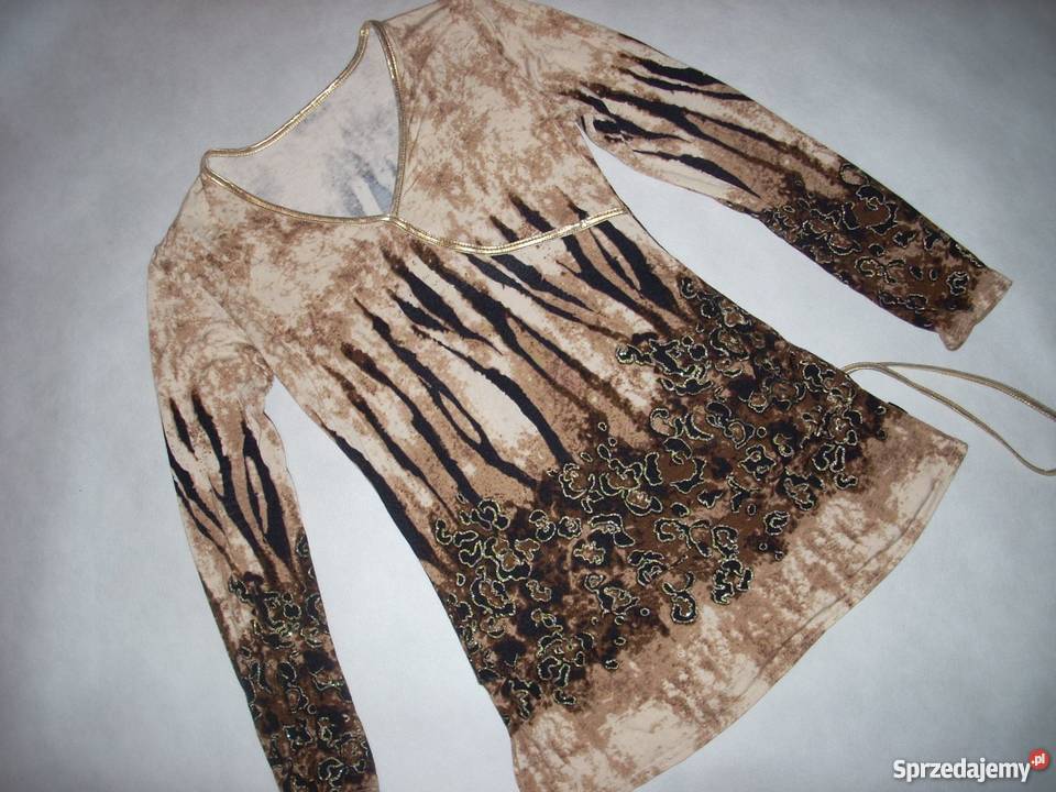 Tunika Bluzka Złota Lamówka J NOwa 36 38 małopolskie